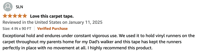 Carpet Tile Tape Testimonials Reviews