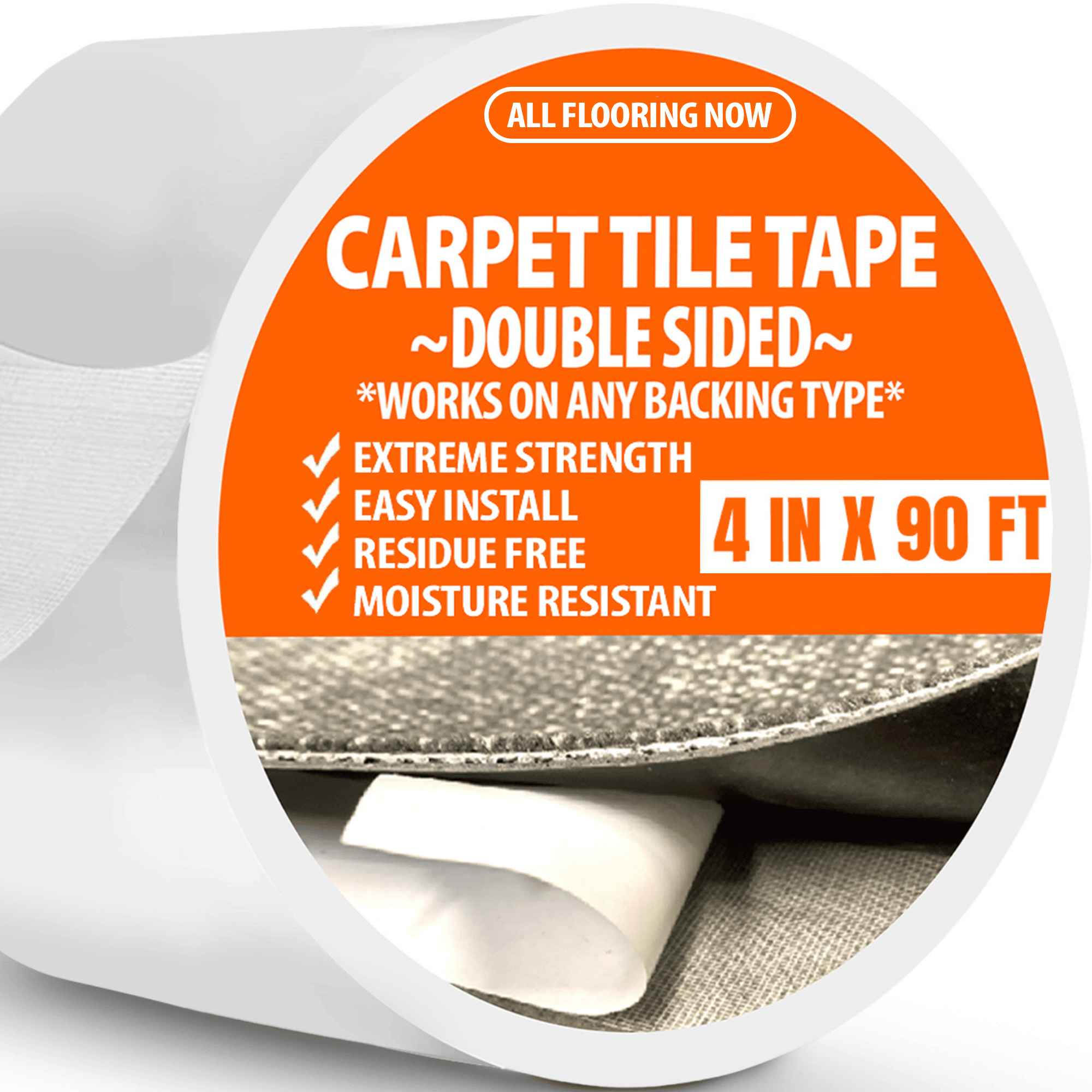 Carpet Tile Tape 4 x 90 Double Sided Carpet Tape Heavy Duty All Flooring Now