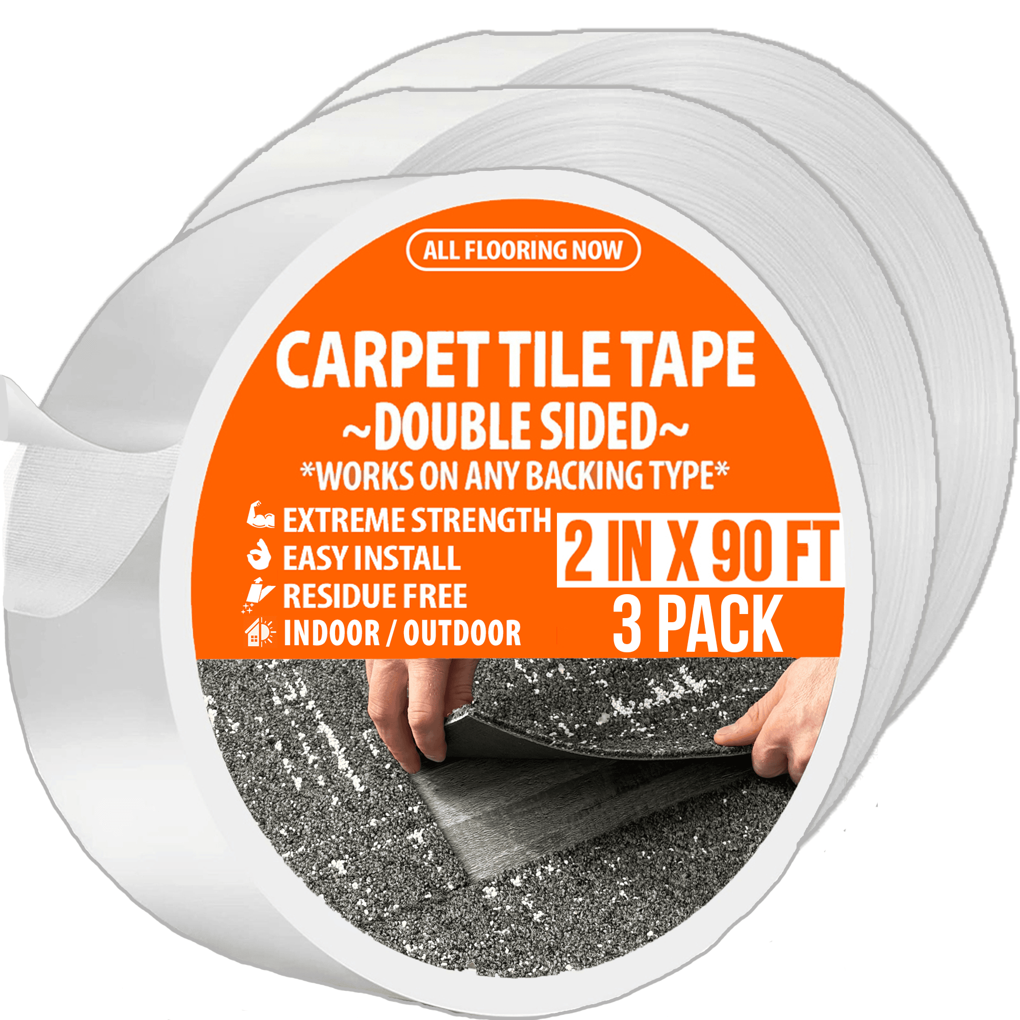 Double Sided Carpet Tile Tape Heavy Duty All Flooring Now Carpet Tile Tape 3 Pack